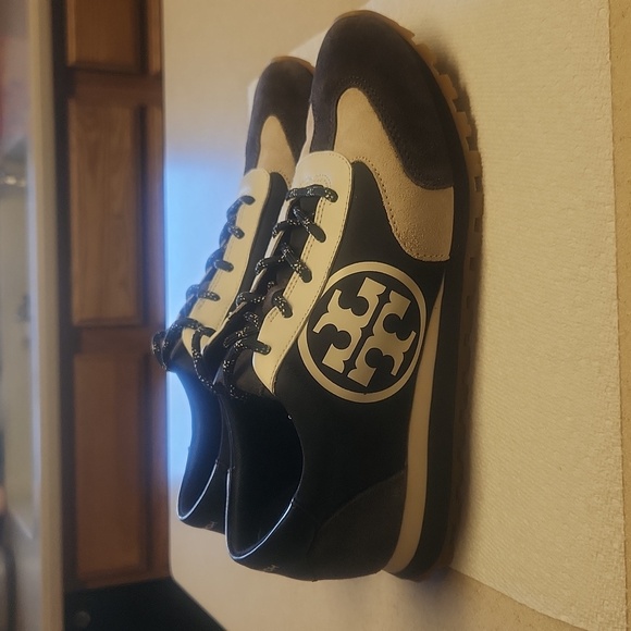 Tory Burch Shoes - NWOB Tory Burch Vintage Nylon Sneakers/Gym Shoes, Black/Tan, Women's Size 8